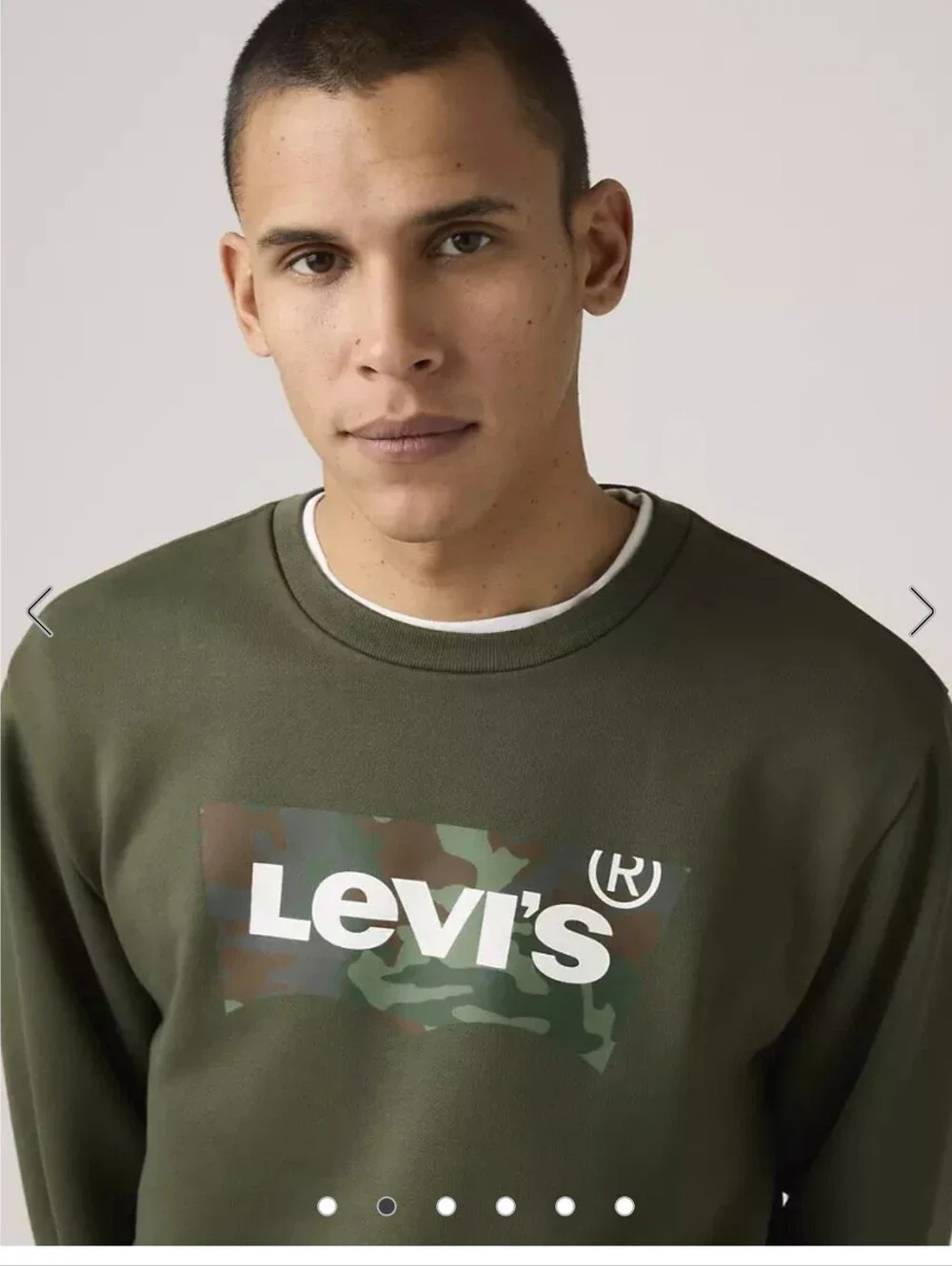 Levi's Men's Logo Graphic Crewneck Sweatshirt Olive Green Camo Logo XL NWT